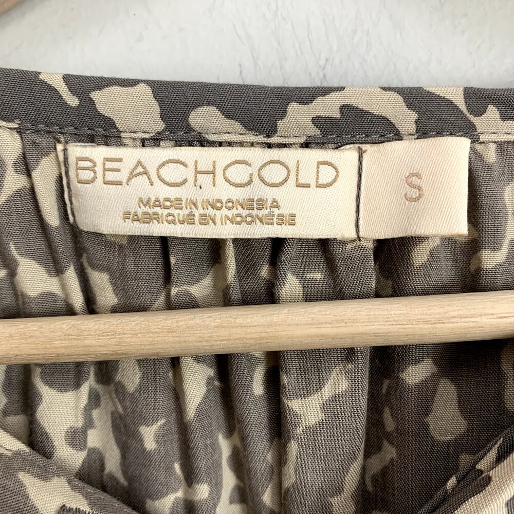 Anthropologie Beachgold Mirage Sana Button Down Shirt Dune Animal Print Blouse S - Picture 11 of 12